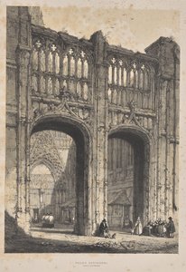 Architecture of the Middle Ages: Rouen Cathedral, North Entrance by Joseph Nash