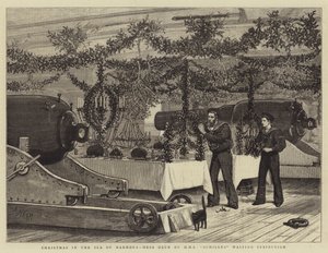 Christmas in the Sea of Marmora, Mess Deck of HMS Achilles waiting Inspection