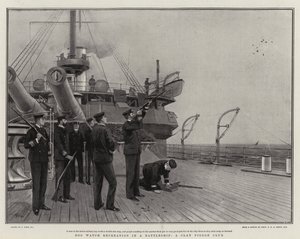 Dog Watch Recreation in a Battleship, a Clay Pigeon Club by Joseph Nash