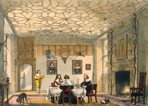 Medieval family supper, Wakehurst Place, Surrey, c1600