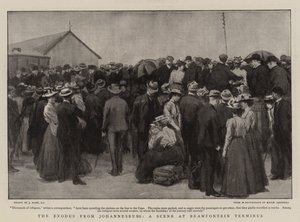 The Exodus from Johannesburg, a Scene at Bramfontein Terminus by Joseph Nash