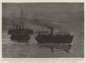 The Franco-Siamese Frontier Dispute, Sailors from HMS Pallas on their Way to Bangkok
