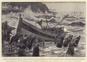 The Heroines of Runswick Bay, Women launching the Lifeboat to save their Husbands