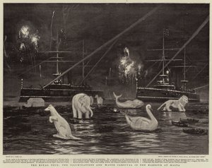The Royal Tour, the Illuminations and Water Carnival in the Harbour at Malta