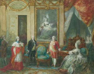 Louis XVI and His Wife Marie Antoinette Receiving a Cardinal by Joseph Navlet