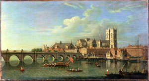 A View of Westminster with the Royal Barge and Other Shipping