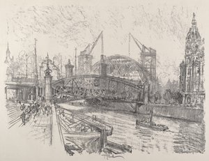 Building the Friedrich-Strasse Station by Joseph Pennell