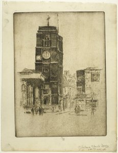 Chelsea Church Tower by Joseph Pennell