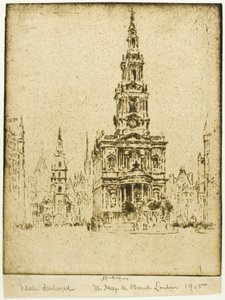 Church of Saint Mary-le-Strand by Joseph Pennell