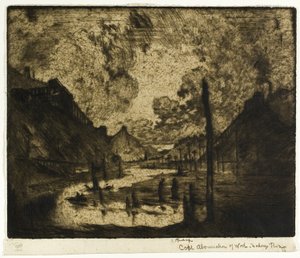 Coal—Abomination of Work, Mahanoy River by Joseph Pennell