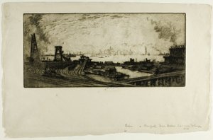 Coal Wharves, Staten Island, No. II by Joseph Pennell