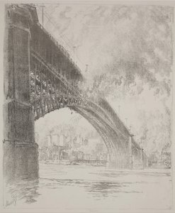 East Bridge, St Louis by Joseph Pennell