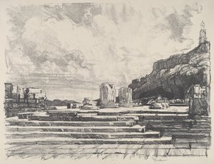 Eleusis, the Pavement of the Temple by Joseph Pennell
