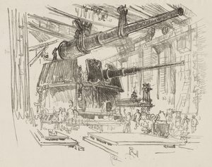 English War Work: Fitting Guns in Turrets by Joseph Pennell