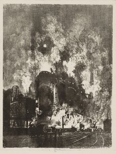 English War Work: Furnaces at Night by Joseph Pennell