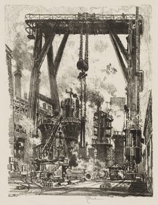 English War Work: The Old Gun Pit by Joseph Pennell
