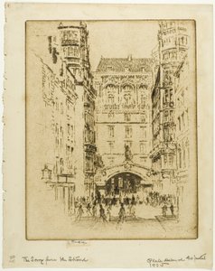 Entrance to the Savoy Hotel by Joseph Pennell