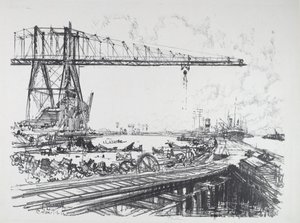 French Canal and American Cranes by Joseph Pennell