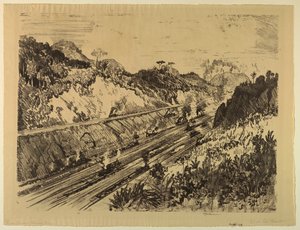 In the Cut at Las Cascadas by Joseph Pennell