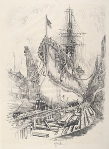 In the Dry Dock by Joseph Pennell