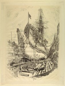 In the Dry Dock by Joseph Pennell