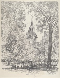 Independence Square and the State House by Joseph Pennell