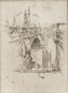 London Bridge Stairs by Joseph Pennell