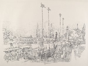 Oberbaum Bridge, Berlin by Joseph Pennell