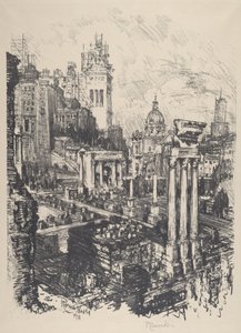 Old and New Rome, Victor Emanuel Monument by Joseph Pennell