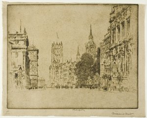 Parliament Street, Westminster by Joseph Pennell