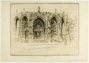 Puerta Visagara, Gate of Madrid, Toledo by Joseph Pennell