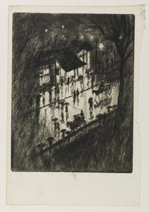 Rainy Night, Charing Cross Shops, 1903 by Joseph Pennell
