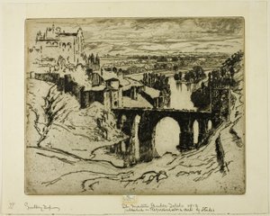 St. Martins Bridge, Toledo by Joseph Pennell