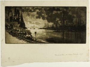 Standard Oil, Staten Island by Joseph Pennell