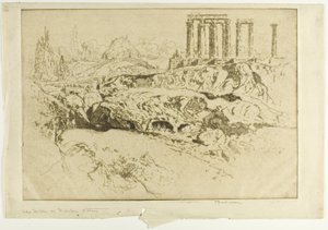 Temple of Jupiter, Athens by Joseph Pennell