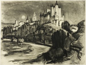 The Alcazar, Segovia by Joseph Pennell