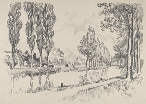 The Canal at Blanzy, France by Joseph Pennell