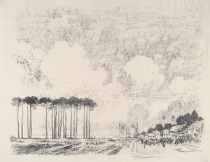 The Embarkation Camp, the Classic Grove, 1917 by Joseph Pennell