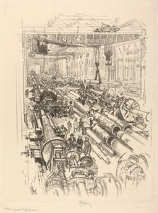 The English War Series: W. 441. The Gun Shop by Joseph Pennell