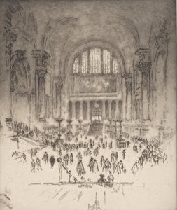 The Marble Hall, Pennsylvania Station, New York, 1919 by Joseph Pennell