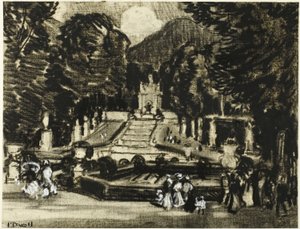The Park, La Granja by Joseph Pennell