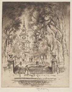 The Square, Independence Square, Philadelphia by Joseph Pennell