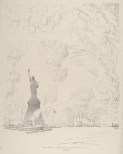 The Statue, New York Bay by Joseph Pennell