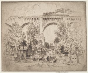 The Viaduct, D., L. & W. at Nicholson, Pa. by Joseph Pennell