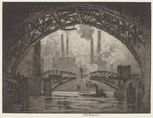 Under the Bridges, Chicago by Joseph Pennell