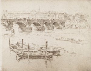 Waterloo Bridge and Somerset House by Joseph Pennell