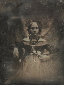 Young woman holding a flower, ca. 1842 by Joseph Philibert Girault De Prangey