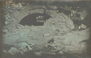 Athens. Temple of Minerva Poliade (foreground) / Cistern Opening at the Foot of the Erechtheion, Acropolis, Athens by Philibert Joseph Girault de Prangey