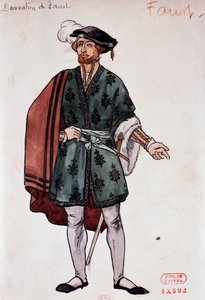 Costume for character of Faust in Damnation of Faust by Hector Berlioz, sketch by Joseph Porphyre Pinchon by Joseph Porphyre Pinchon