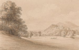 Dunster Castle, Somerset: Showing Castle in Distance by Joseph Powell